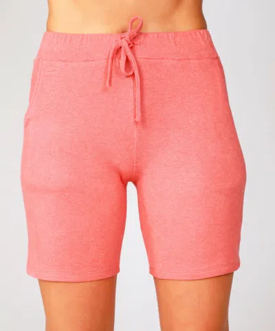French Kyss Pull On High Waist Short In Coral In Pink