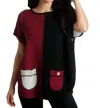 French Kyss Reversible Poncho In Winecombo In Multi