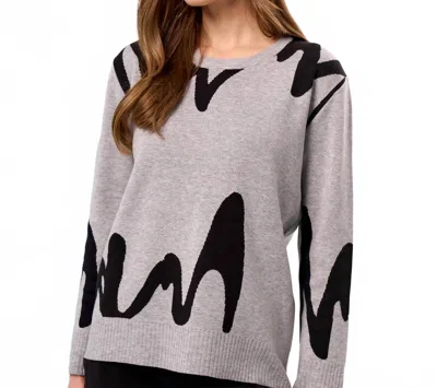 French Kyss Scoop Neck Sweater In Slate/black In Gray