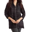 French Kyss Shannon Tie-dye Kashmira 3/4 Top In Charcoal In Black