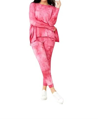 French Kyss Soft Stretch Oversized Scoop Tie Dye In Candy In Pink