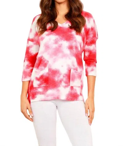 French Kyss Soft Stretch Tie Dye 3/4 With Pockets In Red