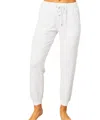 French Kyss Solid Jogger Pants In White In White