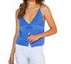 French Kyss Spaghetti Strap Detail Tank Top In Peri In Multi