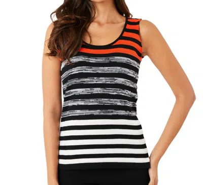 French Kyss Stripe Tank Top In Coral/multi