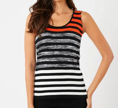 French Kyss Stripe Tank Top In Coral/multi