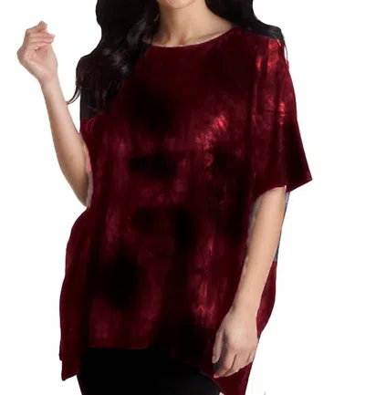 French Kyss Super Soft Tie Dye Poncho In Fire In Multi