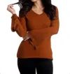 French Kyss Supersoft Bell Sleeve Top In Spice In White