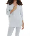 French Kyss Tatiana Kashmira 3/4 Sleeve Tunic In Sky Blue In Grey
