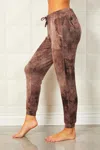 French Kyss Tie Dye Jogger In Suede In Multi