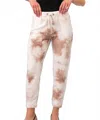 French Kyss Tie Dye Jogger Pants In White/beige In White