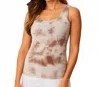 French Kyss Tie Dye Tank Top In White/beige In Neutral
