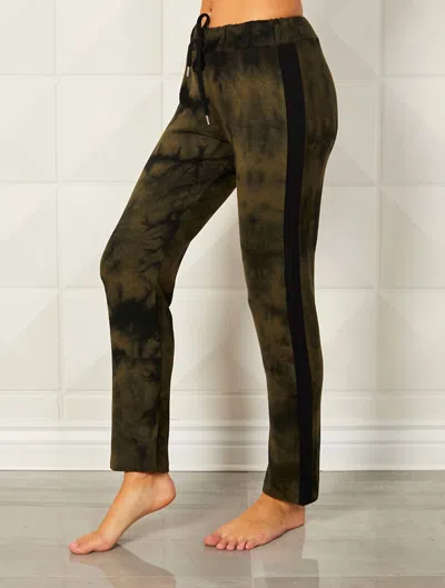 French Kyss Tie Dye Track Jogger In Army Black In Green