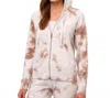 French Kyss Tie Dye Zip Hoodie In White/beige In Multi