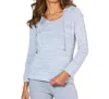 French Kyss V-neck Hoodie Top In Slate In Grey