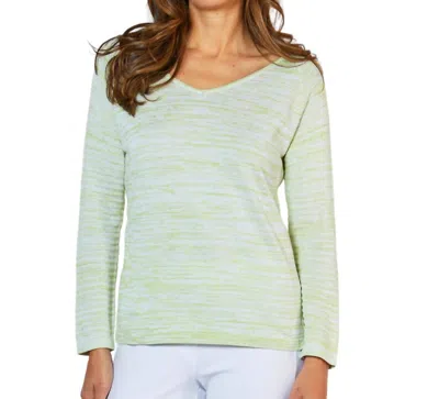 French Kyss V-neck Sweater In Lime In Green