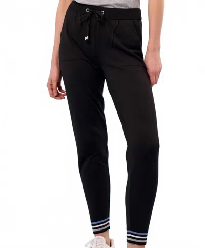 French Kyss Women's Color Block Jogger Pants In Black/denim