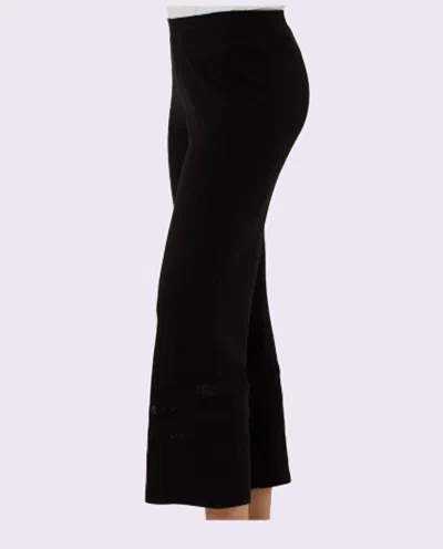 French Kyss Women's Crochet Detail Pant In Black