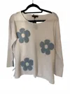French Kyss Women's Daisy Pullover Sweater In White In Multi