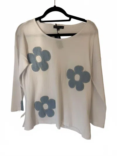 French Kyss Women's Daisy Pullover Sweater In White In Multi