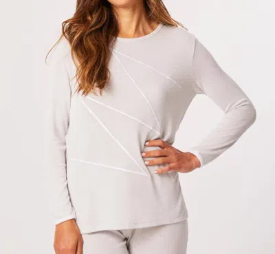 French Kyss Zig Zag Long Sleeve Sweater In Slate/white In Gray