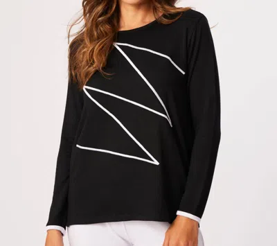 French Kyss Zig Zag Sweater In Black/white