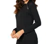 French Kyss Zip Neck Top In Black In Black