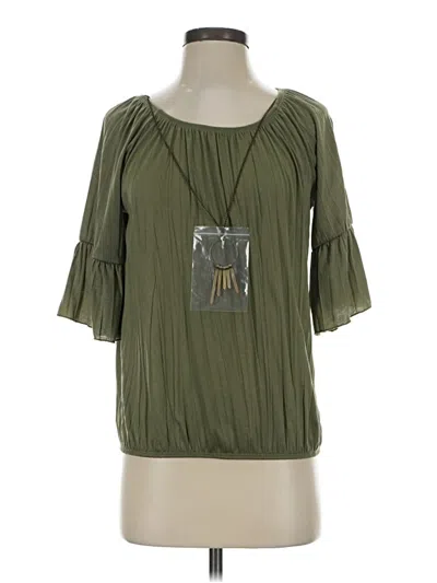 Pre-owned French Laundry 3/4 Sleeve Blouse In Green