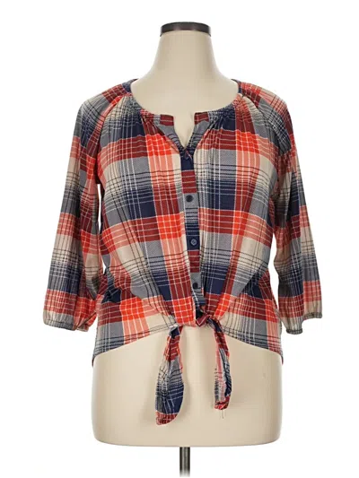 Pre-owned French Laundry 3/4 Sleeve Blouse In Orange