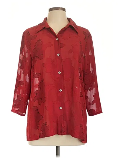 Pre-owned French Laundry 3/4 Sleeve Blouse In Red