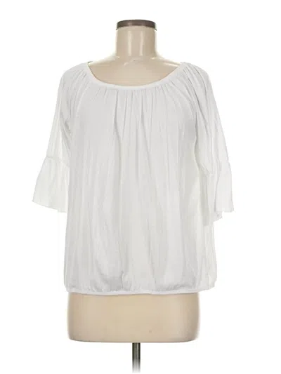 Pre-owned French Laundry 3/4 Sleeve Blouse In White