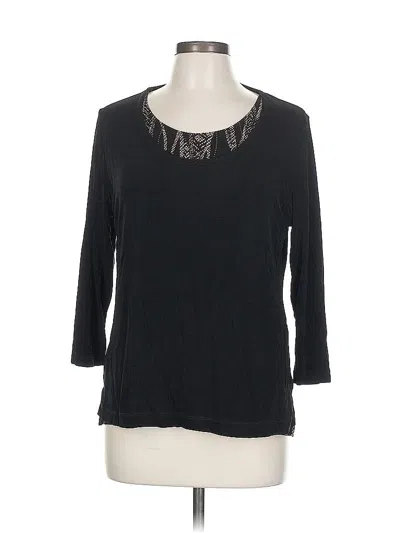 Pre-owned French Laundry 3/4 Sleeve T-shirt In Black