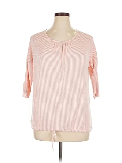 Pre-owned French Laundry 3/4 Sleeve T-shirt In Pink