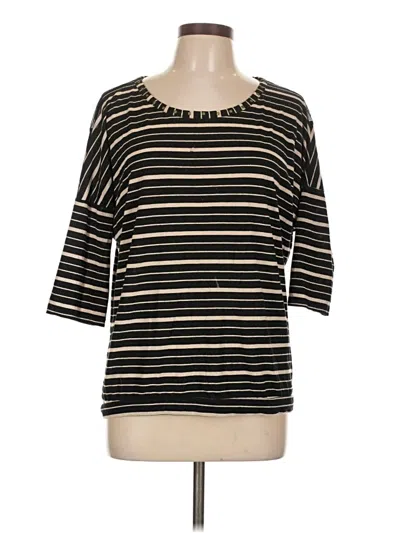 Pre-owned French Laundry 3/4 Sleeve Top Black Boatneck Tops