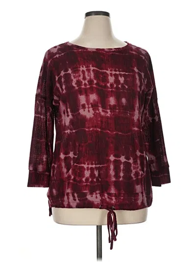 Pre-owned French Laundry 3/4 Sleeve Top Burgundy Boatneck Tops