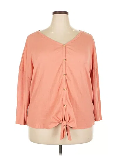 Pre-owned French Laundry 3/4 Sleeve Top Orange Sweetheart Neckline Tops