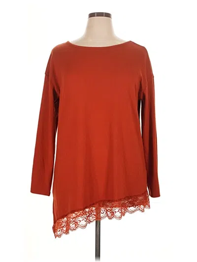 Pre-owned French Laundry 3/4 Sleeve Top Red Boatneck Tops