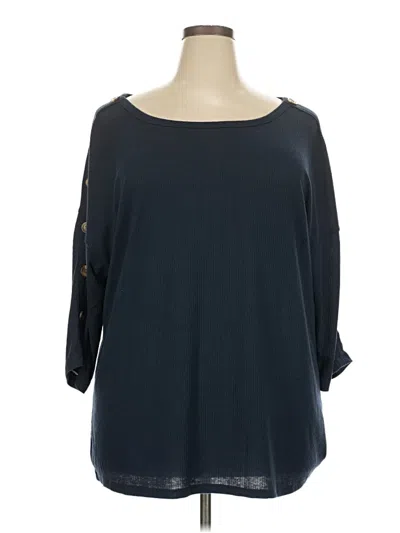Pre-owned French Laundry 3/4 Sleeve T-shirt In Blue