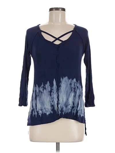 Pre-owned French Laundry 3/4 Sleeve T-shirt In Blue