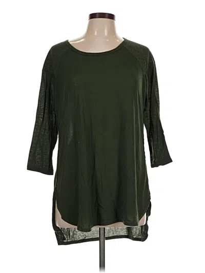 Pre-owned French Laundry 3/4 Sleeve T-shirt In Green