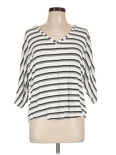 Pre-owned French Laundry 3/4 Sleeve T-shirt In Ivory