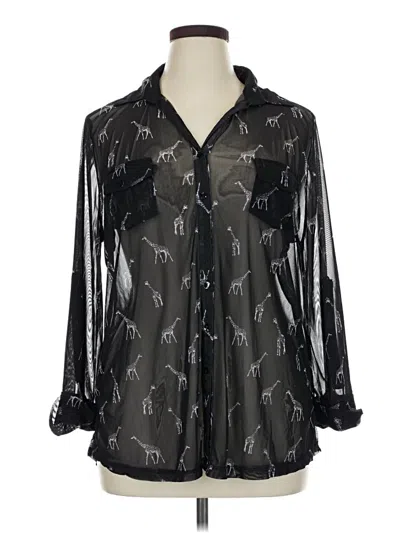 Pre-owned French Laundry Long Sleeve Blouse In Black