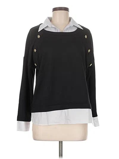 Pre-owned French Laundry Long Sleeve Top Black Cowl Neck Tops