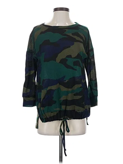 Pre-owned French Laundry Long Sleeve Top Green Boatneck Tops