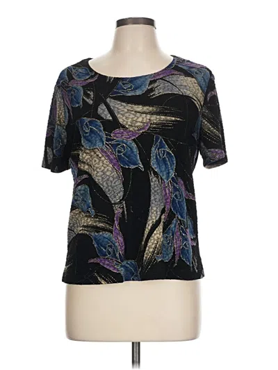 Pre-owned French Laundry Short Sleeve Blouse In Black