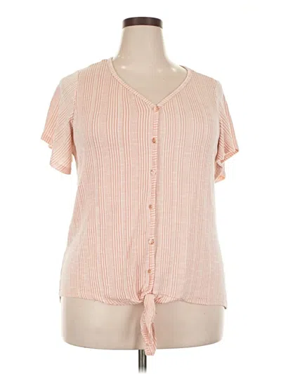 Pre-owned French Laundry Short Sleeve Blouse In Pink