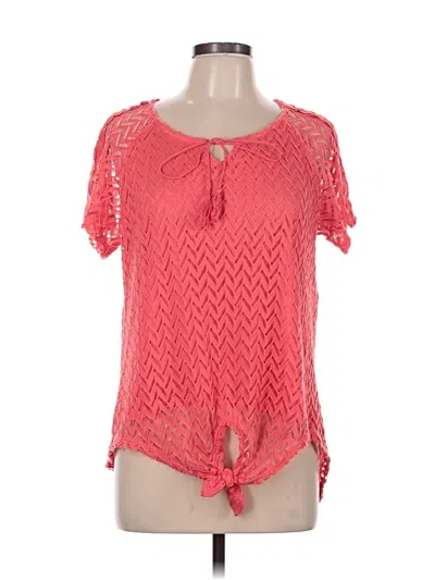 Pre-owned French Laundry Short Sleeve Blouse In Pink