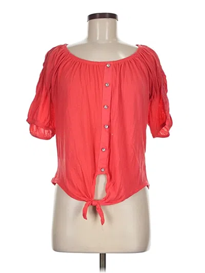 Pre-owned French Laundry Short Sleeve Blouse In Red