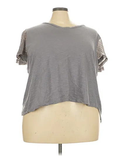 Pre-owned French Laundry Short Sleeve Top Gray Crew Neck Tops