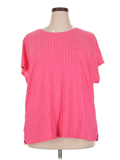 Pre-owned French Laundry Short Sleeve Top Pink Boatneck Tops